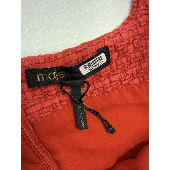 Maje Ribala Tweed Square Neck Mini Dress.Parisian Chic Party Wedding Guest. 36/S - Picture 8 of 14